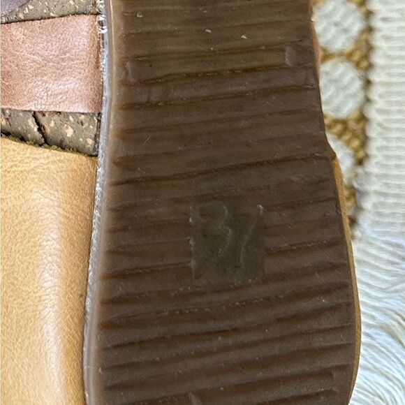 Josef Seibel Leather Ankle Wedge Multi Strap Brown Size 37 6.5 - Picture 8 of 8